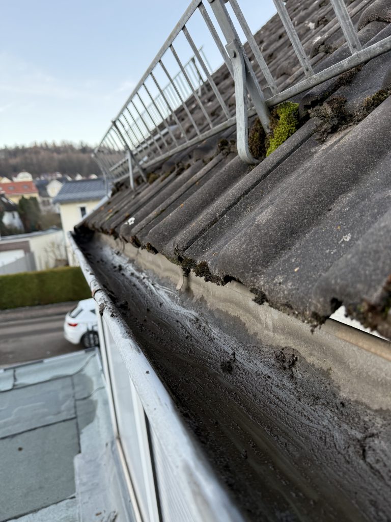 Frisch gereinigte Dachrinne im Raum Idstein